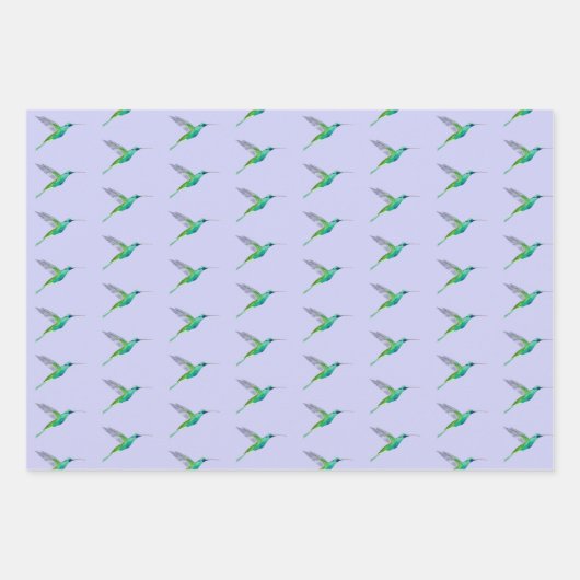 Feuille De Papier Cadeau Motif de colibri (Devant 3)
