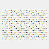 Feuille De Papier Cadeau Motif de confetti géométrique moderne (Devant 2)