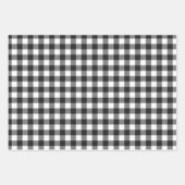 Feuille De Papier Cadeau Motif de contrôle du bison noir (Devant)