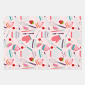 Feuille De Papier Cadeau Motif de cuisson Cupcake rose violet (Devant 2)