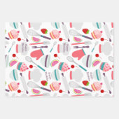 Feuille De Papier Cadeau Motif de cuisson Cupcake rose violet (Devant)