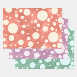 Feuille De Papier Cadeau Motif de découpage à pois blancs multicolores