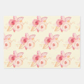 Feuille De Papier Cadeau Motif de dentelle romantique Rose (Devant)