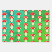 Feuille De Papier Cadeau Motif de dessin de champignons mignons (Devant 3)