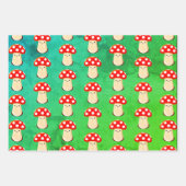 Feuille De Papier Cadeau Motif de dessin de champignons mignons (Devant)