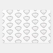 Feuille De Papier Cadeau Motif de dessin Esquisse de coquillage (Devant 3)