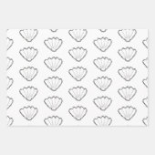 Feuille De Papier Cadeau Motif de dessin Esquisse de coquillage (Devant)