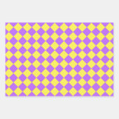 Feuille De Papier Cadeau Motif de diamant jaune pourpre Checker (Devant 3)