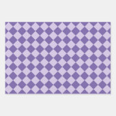 Feuille De Papier Cadeau Motif de diamants de Checker Violet (Devant 3)