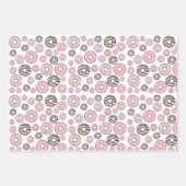 Feuille De Papier Cadeau Motif De Donuts, Donuts Roses, Donuts Blancs (Devant 3)