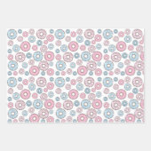 Feuille De Papier Cadeau Motif De Donuts, Donuts Roses, Donuts Bleus (Devant)