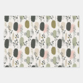 Feuille De Papier Cadeau Motif de feuillage blanc blanc Sage Green (Devant)