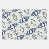 Feuille De Papier Cadeau Motif de feuillage bleu étincelant (Devant 3)