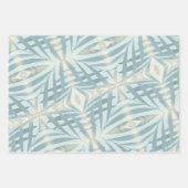 Feuille De Papier Cadeau Motif de feuillage bleu étincelant (Devant)