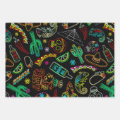 Feuille De Papier Cadeau Motif de Fiesta du Mexique (Devant 3)