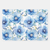Feuille De Papier Cadeau Motif de fleurs Blue Poppies (Devant 2)