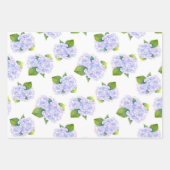 Feuille De Papier Cadeau Motif de fleurs d'aquarelle Hydrangea (Devant 2)