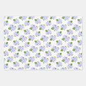 Feuille De Papier Cadeau Motif de fleurs d'aquarelle Hydrangea (Devant)