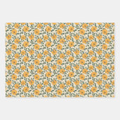 Feuille De Papier Cadeau Motif de fleurs de crapaud orange (Devant 3)