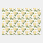 Feuille De Papier Cadeau Motif de fleurs d'hydrangea jaune élégant  (Devant)