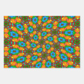 Feuille De Papier Cadeau Motif de fleurs esthétiques (Devant 3)