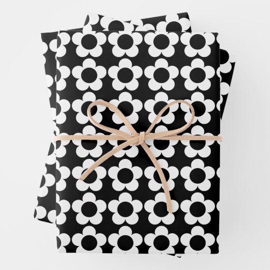 Feuille De Papier Cadeau Motif de fleurs hippie (En situation)