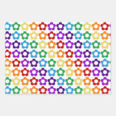 Feuille De Papier Cadeau Motif de fleurs hippie arc-en-ciel (Devant 3)