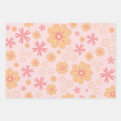 Feuille De Papier Cadeau Motif de fleurs rétro de printemps (Devant 3)