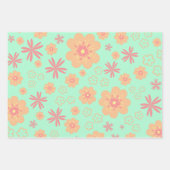 Feuille De Papier Cadeau Motif de fleurs rétro de printemps (Devant 2)