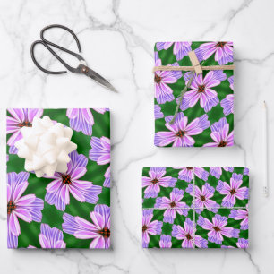 Feuille De Papier Cadeau Motif de fleurs rose pâle