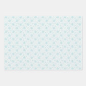 Feuille De Papier Cadeau Motif de flocon vert et bleu Noël (Devant)