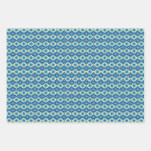 Feuille De Papier Cadeau Motif de floraison géométrique rétro (Devant 3)