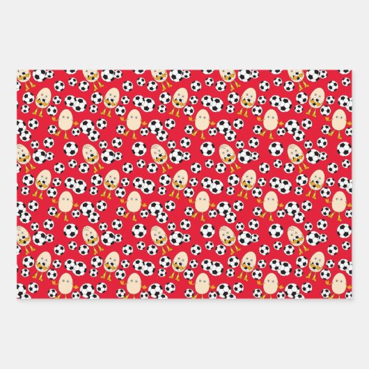 Feuille De Papier Cadeau Motif de football Egghead (Devant 2)