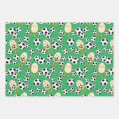 Feuille De Papier Cadeau Motif de football Egghead (Devant 3)