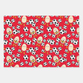 Feuille De Papier Cadeau Motif de football Egghead (Devant)