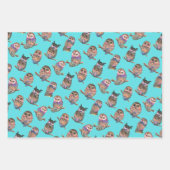 Feuille De Papier Cadeau Motif de forêt d'aquarelle d'hibl (Devant 3)