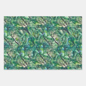 Feuille De Papier Cadeau Motif de forêt verte aquarelle (Devant 2)