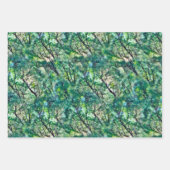 Feuille De Papier Cadeau Motif de forêt verte aquarelle (Devant)