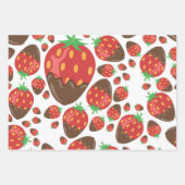 Feuille De Papier Cadeau Motif de fraises (Devant 3)