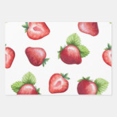 Feuille De Papier Cadeau Motif de fraises (Devant 2)