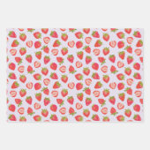 Feuille De Papier Cadeau Motif de fraises d'été (Devant)