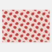Feuille De Papier Cadeau Motif de fraises sucrées (Devant 2)