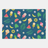 Feuille De Papier Cadeau Motif de fruits et glaces d'été (Devant 3)