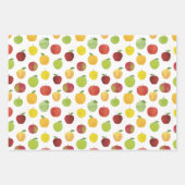 Feuille De Papier Cadeau Motif de fruits rouges et verts des pommes (Devant 3)