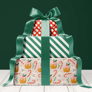 Feuille De Papier Cadeau Motif de gâteau de Noël Mignon Vacances de Noël