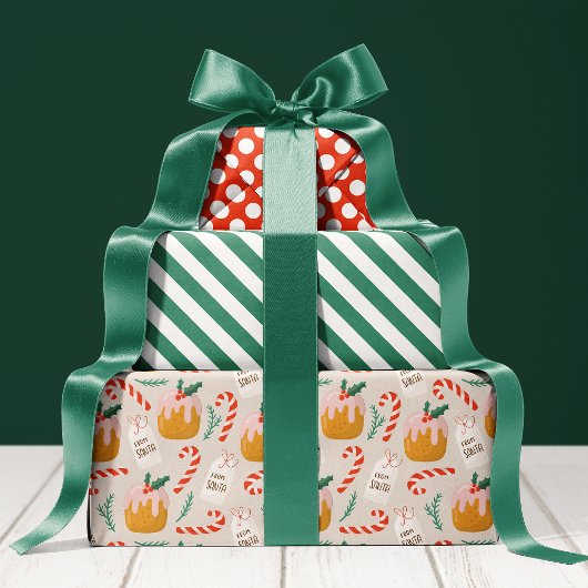 Feuille De Papier Cadeau Motif de gâteau de Noël Noël