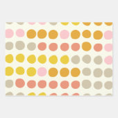 Feuille De Papier Cadeau Motif de grands points mignons en rose jaune et co (Devant 2)