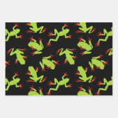 Feuille De Papier Cadeau Motif de grenouille à arbre vert (Devant)