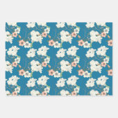 Feuille De Papier Cadeau Motif de jardin floral blanc (Devant)