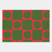 Feuille De Papier Cadeau Motif de la bande de points vert rouge (Devant 2)